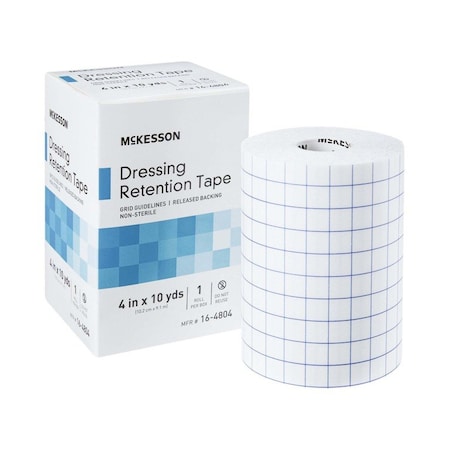 Mckesson Nonwoven Fabric / Printed Release Paper Dressing Retention Tape, 4in x 10 Yd, White 16-4804